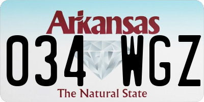 AR license plate 034WGZ