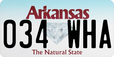 AR license plate 034WHA