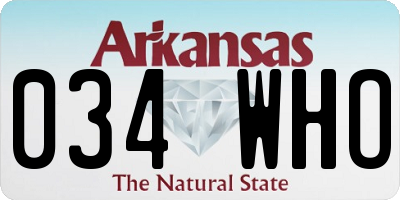 AR license plate 034WHO