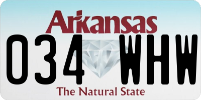 AR license plate 034WHW