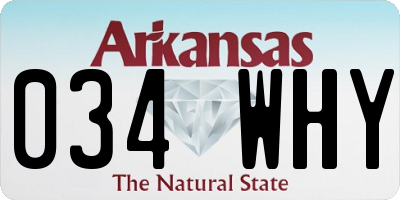 AR license plate 034WHY