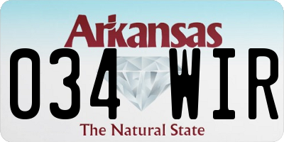AR license plate 034WIR