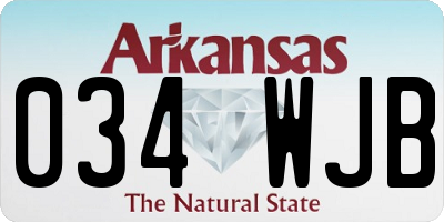 AR license plate 034WJB
