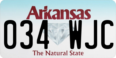 AR license plate 034WJC