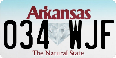 AR license plate 034WJF