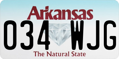 AR license plate 034WJG