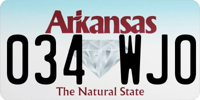 AR license plate 034WJO