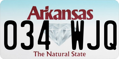 AR license plate 034WJQ
