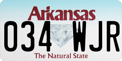 AR license plate 034WJR