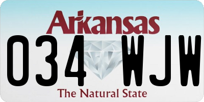 AR license plate 034WJW