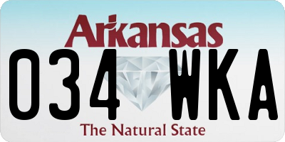 AR license plate 034WKA
