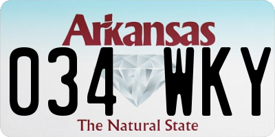 AR license plate 034WKY