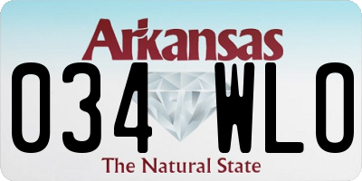AR license plate 034WLO