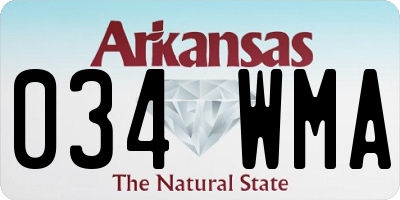 AR license plate 034WMA
