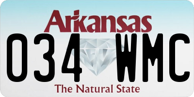 AR license plate 034WMC
