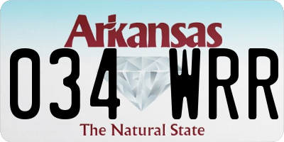 AR license plate 034WRR