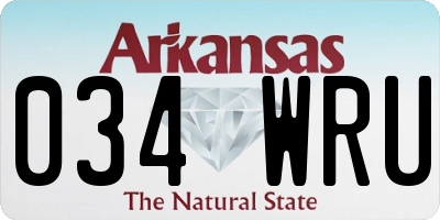 AR license plate 034WRU