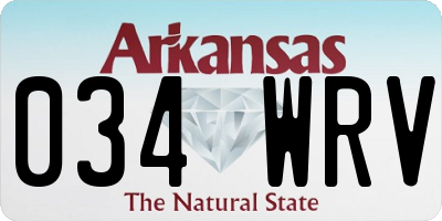 AR license plate 034WRV