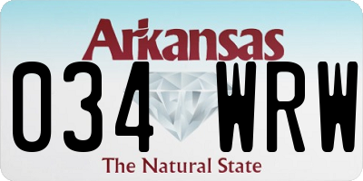 AR license plate 034WRW