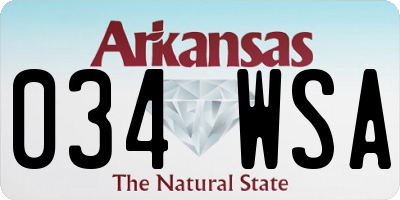 AR license plate 034WSA