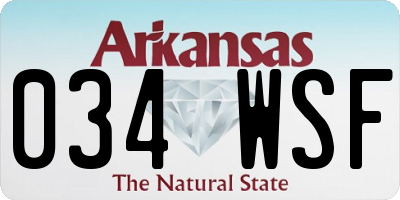 AR license plate 034WSF