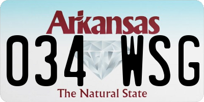 AR license plate 034WSG