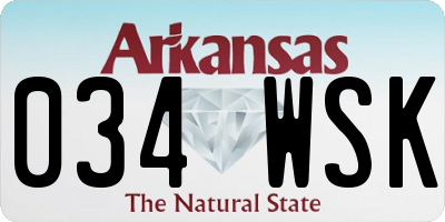 AR license plate 034WSK