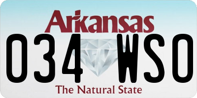 AR license plate 034WSO