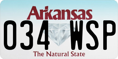 AR license plate 034WSP