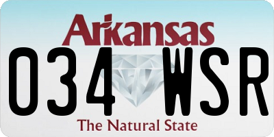 AR license plate 034WSR