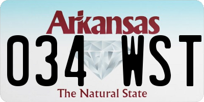 AR license plate 034WST
