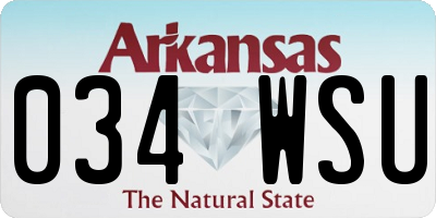 AR license plate 034WSU