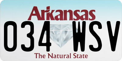 AR license plate 034WSV