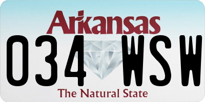 AR license plate 034WSW
