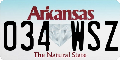 AR license plate 034WSZ