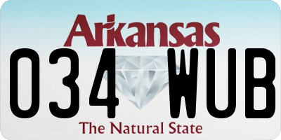 AR license plate 034WUB