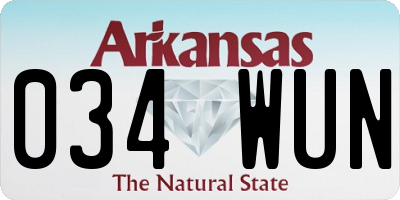 AR license plate 034WUN