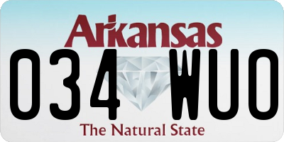 AR license plate 034WUO