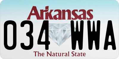 AR license plate 034WWA