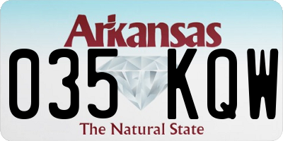 AR license plate 035KQW