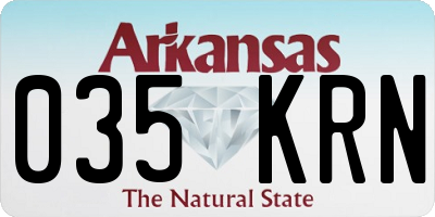 AR license plate 035KRN