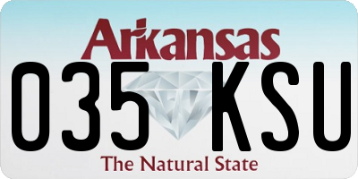 AR license plate 035KSU