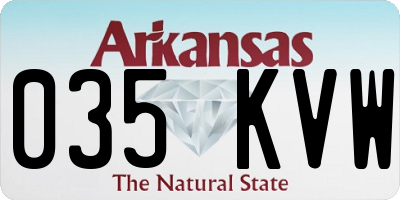 AR license plate 035KVW
