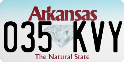 AR license plate 035KVY