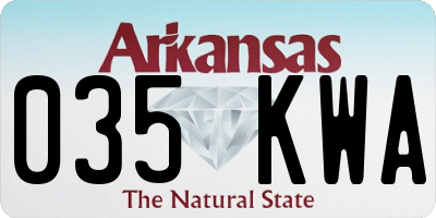 AR license plate 035KWA