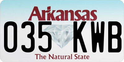 AR license plate 035KWB