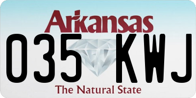 AR license plate 035KWJ