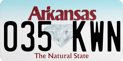 AR license plate 035KWN
