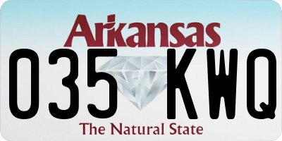 AR license plate 035KWQ