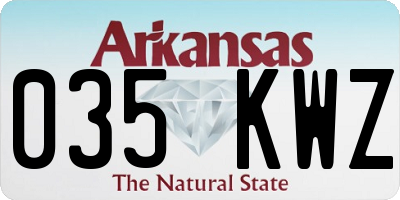 AR license plate 035KWZ